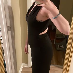 Elegant Black Cut-Out Jumpsuit